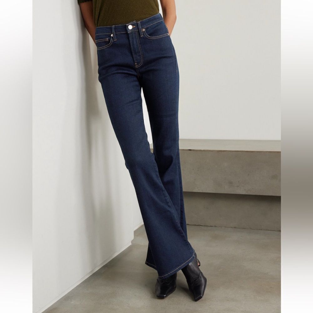 NWT FRAME Le Pixie High Flare in Indigo dark wash - Picture 4 of 14